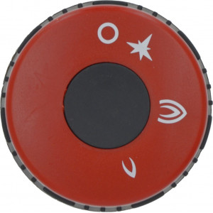 BLACK KNOB-RED ϕ 75 mm SILK-SCREENED