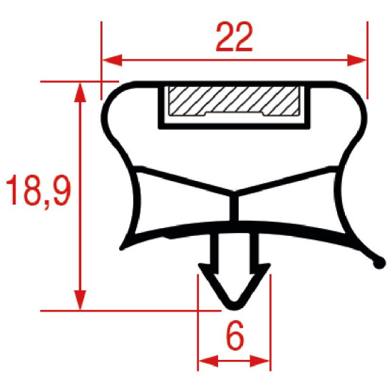 SNAP-IN GASKET 398x164 mm