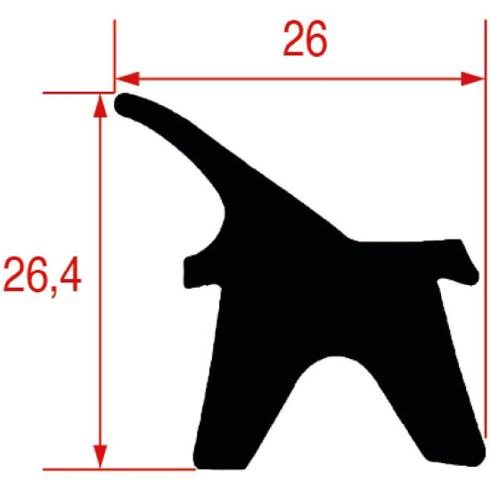 GASKET FOR OVEN DOOR 1440x640 mm GASKET FOR OVEN DOOR 1440x640 mm