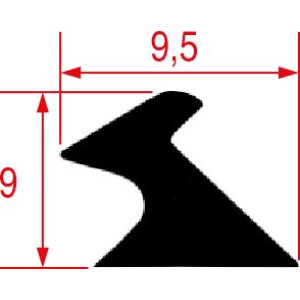 INTERNAL GASKET FOR OVEN GLASS 3000 mm