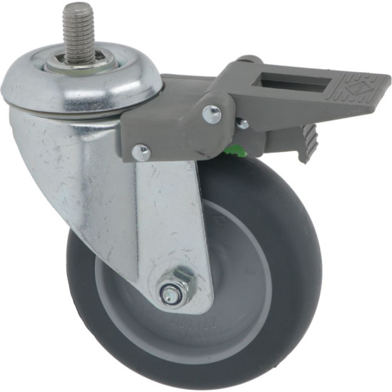 CASTOR SWIVEL WITH PIN AND BRAKE CASTOR SWIVEL WITH PIN AND BRAKE