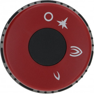 BLACK KNOB-RED ϕ 75 mm SILK-SCREENED