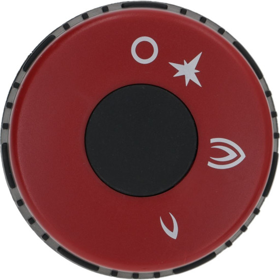 BLACK KNOB-RED ϕ 75 mm SILK-SCREENED