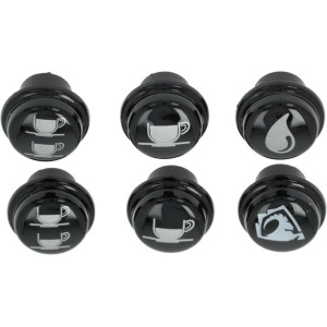 KIT 6 PUSH-BUTTONS BLACK SILK-SCREEN PR. KIT 6 PUSH-BUTTONS BLACK SILK-SCREEN PR.