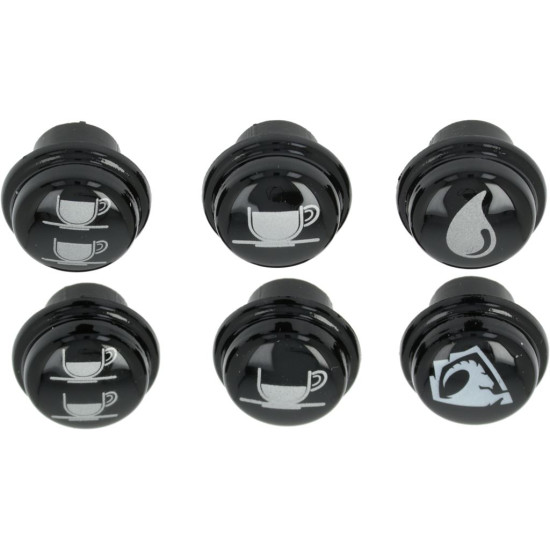 KIT 6 PUSH-BUTTONS BLACK SILK-SCREEN PR.