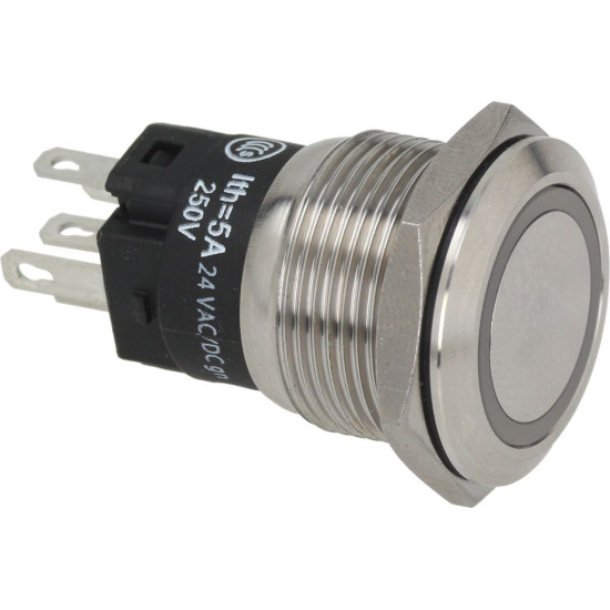 PUSHBUTTON 2-POLES SILVER 3A 240V PUSHBUTTON 2-POLES SILVER 3A 240V