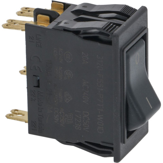 TWO-POLE SWITCH BLACK 20A 240V TWO-POLE SWITCH BLACK 20A 240V
