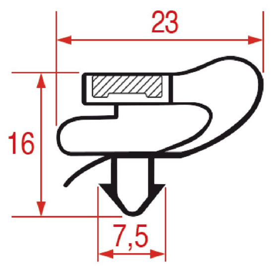 SNAP-IN GASKET 1450x633 mm