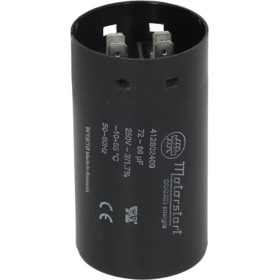 CAPACITOR µF 72/86 250V 50/60Hz