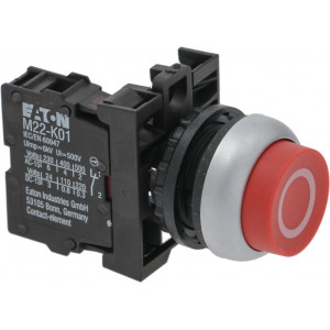 PROTRUD. PUSH-BUTTON MATT RED SYMBOL O